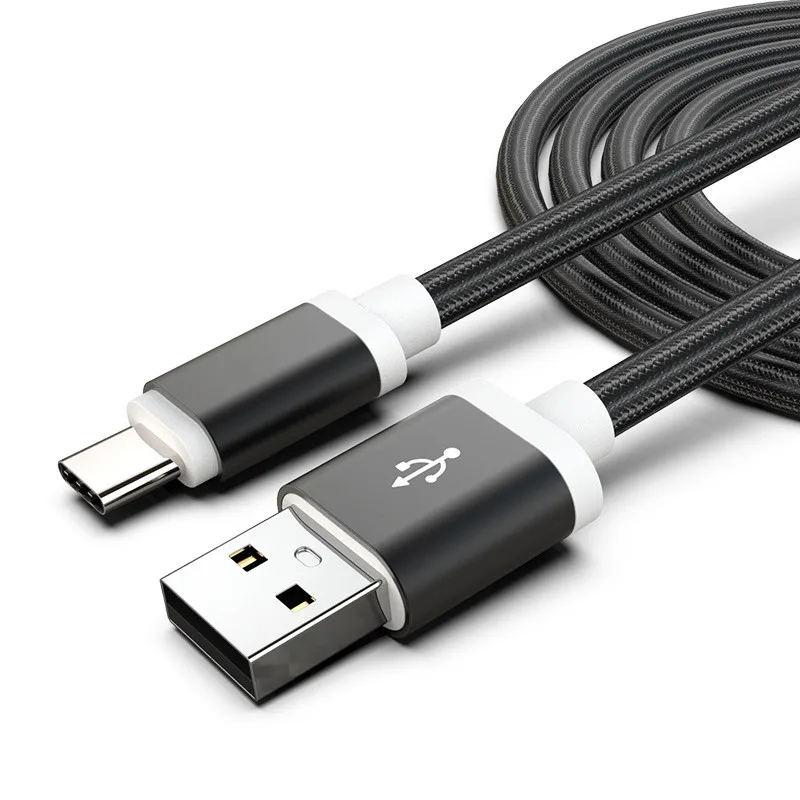 Длина: 0,2 м 1 м 2 м Тип C кабель USB C type-C зарядный провод шнур для Samsung Galaxy A3 A5 A7 A8 A9 S10 5G A80 A70 Cabos - Цвет: Черный