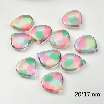 

Colorful Oil Painting Style Transparent Contrasting Cute Fat Drop Resin Pendant DIY Earrings Jewelry Material Accessories