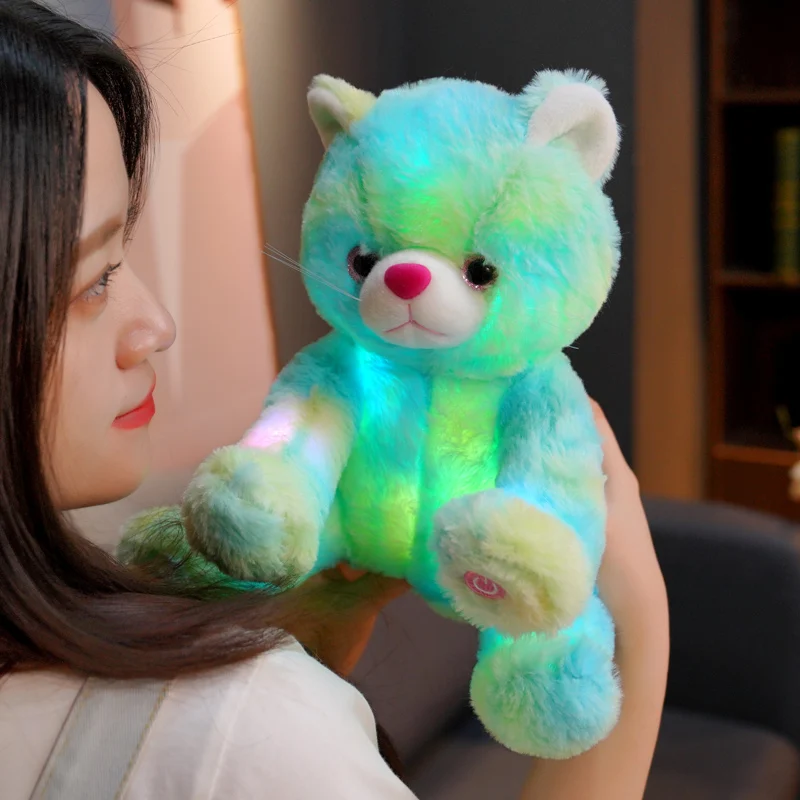 1pc 25cm LED Light Cat Plush Toys Light Up Animal Toys Cute Luminous