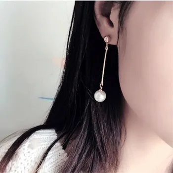 

CH-412 Long Tassel Simulated Pearl Drop Earrings for Women Gift Bijoux Korean jewelry OL Gold Color Pendientes boucle d'oreille