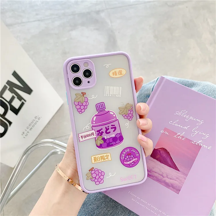 Grape Fruit Contrasting Color Border Phone 8 Case iPhone Women 11 Pro i phone se 2020 case xs max Apple |