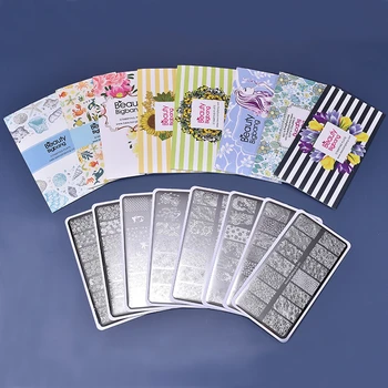 

Beautybigbang 8Pcs Stamping Plates Set Classical Style Different Flower Leaves Image 6*12cm Beauty Bigbang Nail Art Template