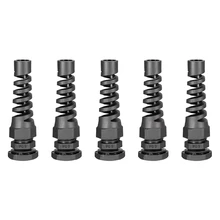 Uxcell PG9 кабельный ввод Водонепроницаемый IP68 нейлоновый Шарнир регулируемый фиксатор с сбросом напряжения для 4-8 мм диаметр провода, 5 шт