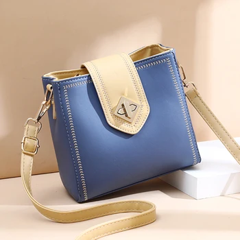 

2020 solid color small bag new trendy fashion all match ladies single shoulder messenger bucket bag