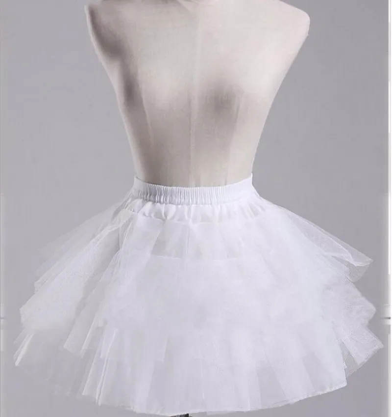 YUUMIN Kids Girls 3 Layers Net Crinoline Slip Petticoat Wedding Party Underskirt Ballet Dancewear Birthday Dress up Type A White&Black 2-4 Years 
