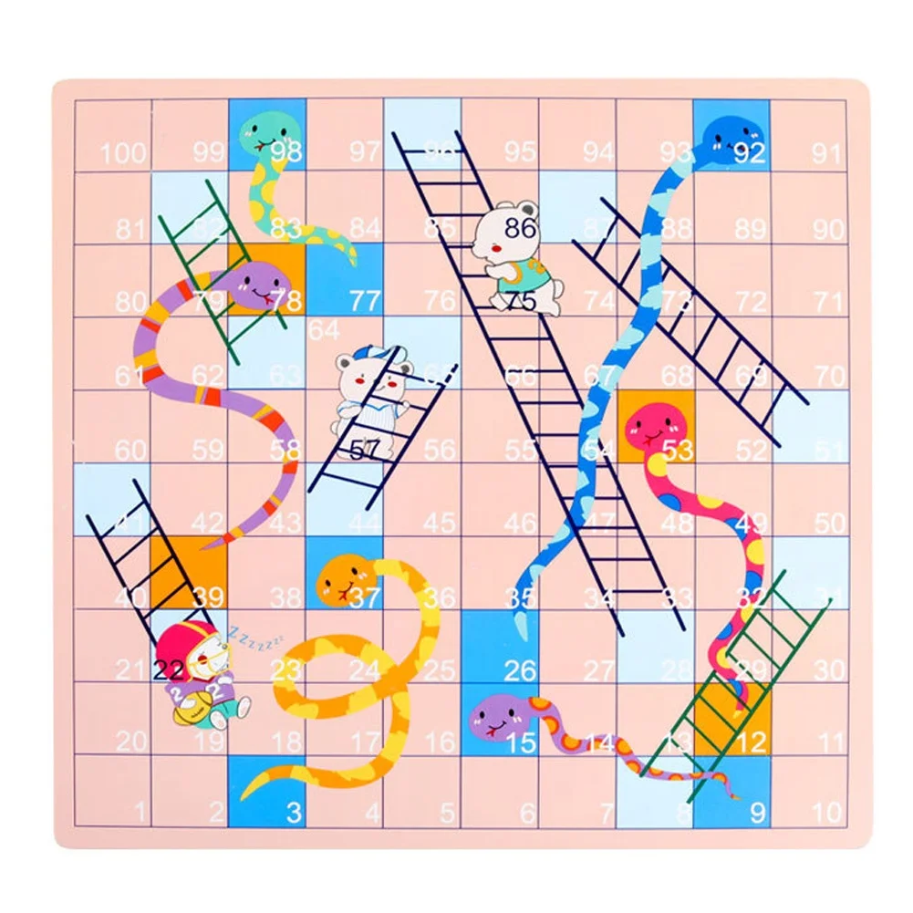 2 in 1 Double-Faced Wooden Flying Ludo Snake Ladder Game Board Kids Family Toy Table Board Game Toy Birthday Kids Gift 6