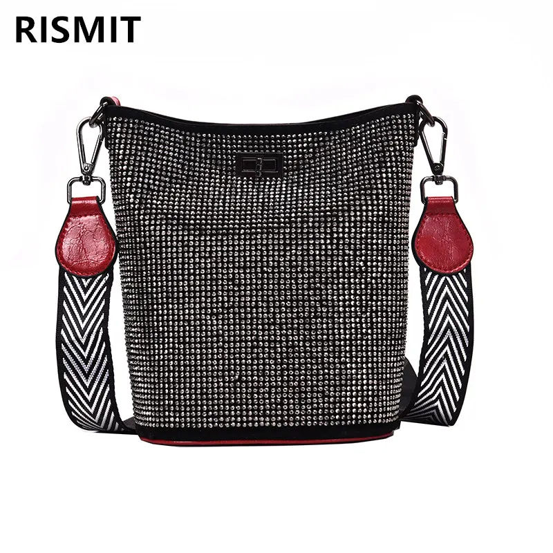 Bolsos Mujer ограниченная сумка-ведро из полиуретана и полиэстера Rismit Весна Лето Новая женская элегантная сумка с двойным ремешком с фосфором
