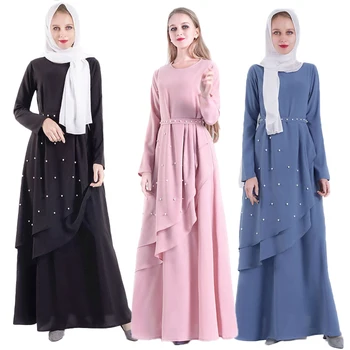 

Fashion Women Muslim Abaya Dress Beading kaftan Turkey Maxi Gown Prayer Ramadan Caftan Kaftan Islamic Arab Dresses Lady Robe New