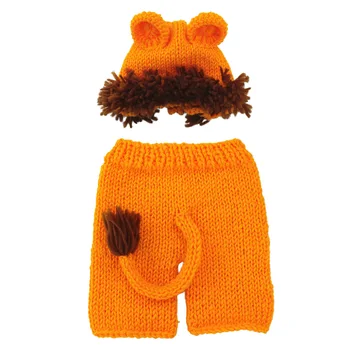 

Crochet Animal Shape Hat Pants Studio Accessories Newborn Photography Costumes Outfits Shoot Anniversary Photo Prop Set Baby