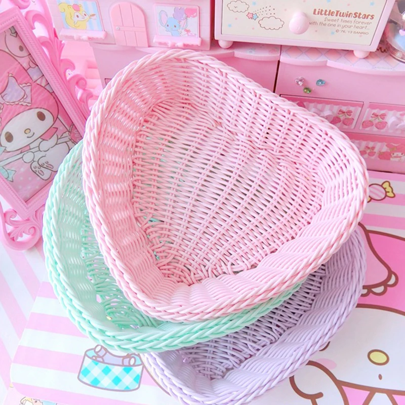 Рождественская корзина для хранения конфет украшение из искусственного ротанга