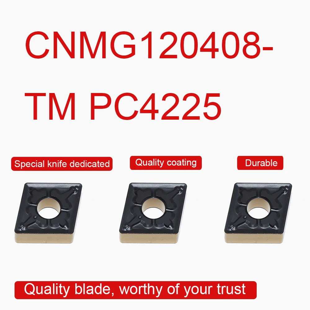 

10PCS CNMG120408-TM PC4225 Carbide Inserts External Turning Tool High Quality CNMG12 Blade CNC Metal Lathe Cutting Tools
