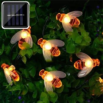 

20pcs LED bee Solar string lights 5M Christmas lights flashing lights Battery Operated Christmas Garlands Decorative lights