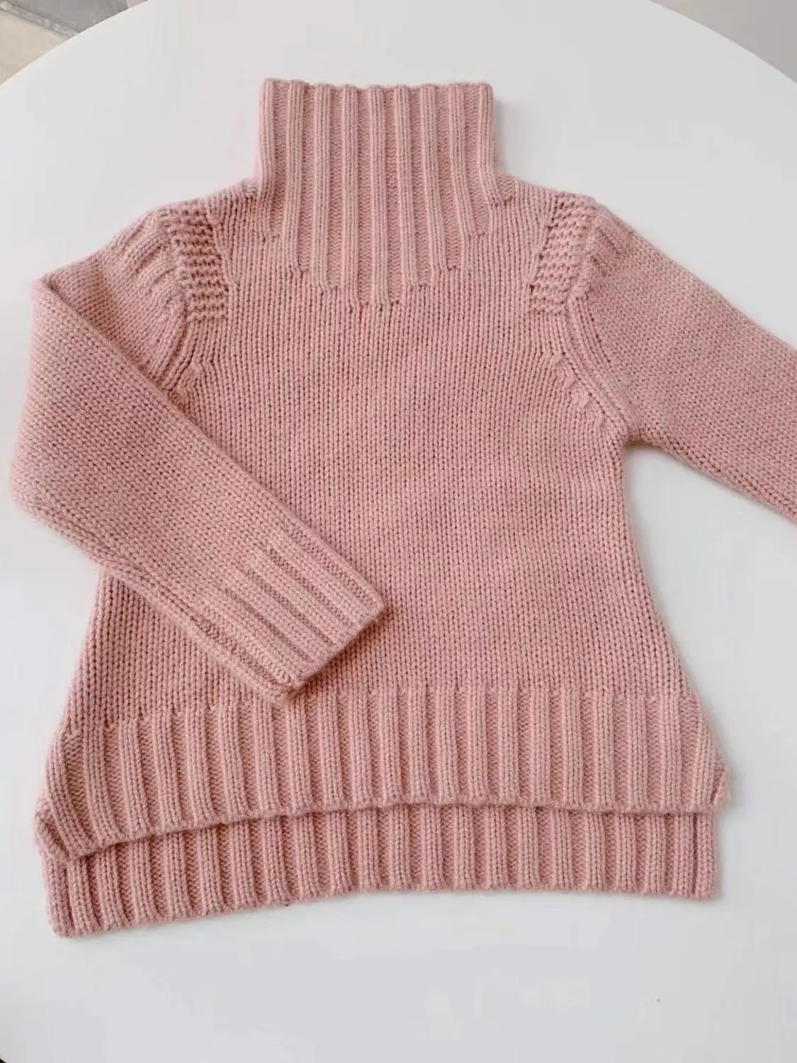 

Top Quality 2019 New Fahsion Winter Girls Sweater Solid Pink Cashmere For Girls Clothing 2 4 6 8 10 12Y