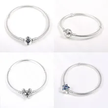 Высококачественный дизайнерский браслет из стерлингового серебра 925 пробы с буквенным принтом, цепочка в виде змеи, сделай сам, браслет на цепочке для женщин, подарок