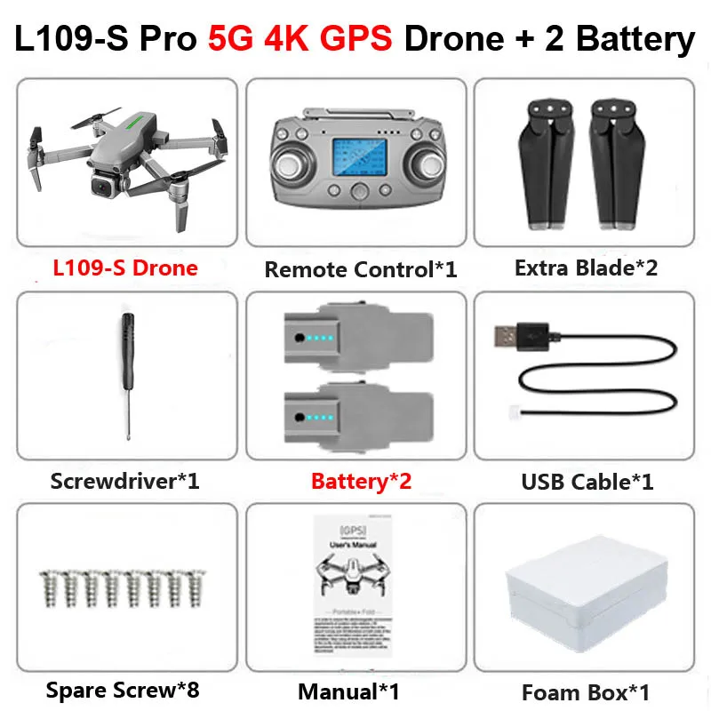 L109 Профессиональный Дрон с ESC 4K камерой 5G gps WiFi FPV Бесщеточный Контроль расстояния 1000 м RC вертолет Квадрокоптер игрушка SG907 - Цвет: L109S-Pro 4K 2B F