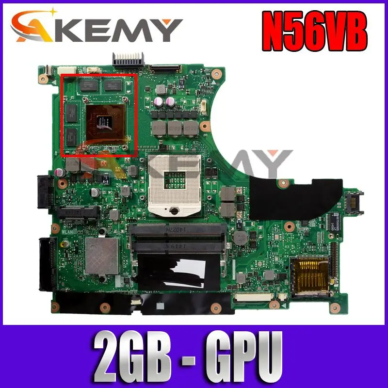 Оригинальная материнская плата для ноутбука ASUS N56V N56VM N56VV N56VJ N56VB N56VZ с 2GB-GPU 100%