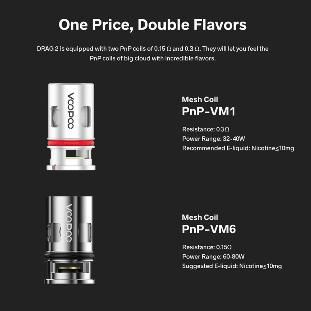 VOOPOO Drag 2 Refresh Edition Mod 177W Kit 4 5 мл PnP Pod Tank Box Черная смола/платина без аккумулятора 18650