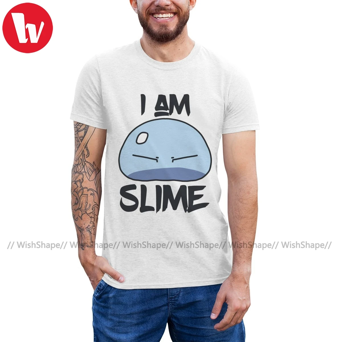 Tensei Shitara Slime Датта Кен футболка с надписью I Am забавная хлопковая Футболка Для
