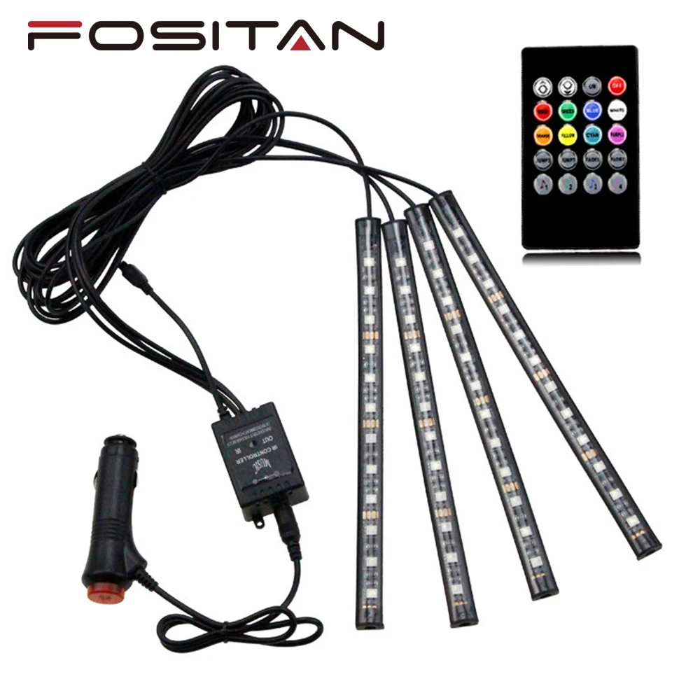 LED RGB Car Interior Atmosphere USB Lights Strip Styling Decor Lamps Footwell Light Music Sound Control Neon LampStrip | Автомобили и