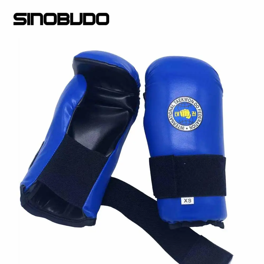 Martial Arts Protector ITF Taekwondo PU Leather Gloves Foot Ankle Guard Martial Arts Karate Training Protector Equipment