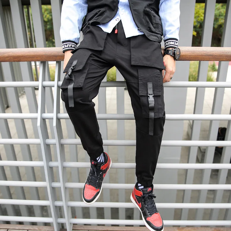 

2019 Hot Selling Men'S Wear Europe And America Popular Brand Multi-pockets Bib Overall Teenager Versatile Students Casual Capri