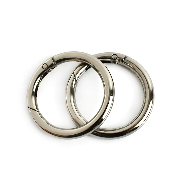 20pcs Meetee 10-50mm Metal Spring O Ring Round Openable Round Snap Hook for Bag Strap Keychain Pendant DIY Sewing Accessories Silver