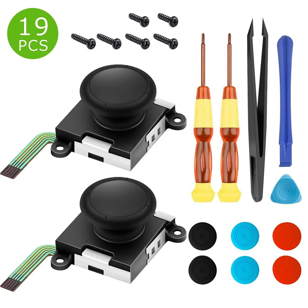 3D Analog Replacement Joystick Thumb Sticks Sensor Caps for Nintendo Switch Joycon Controller Repair Tool Set Game Accessories