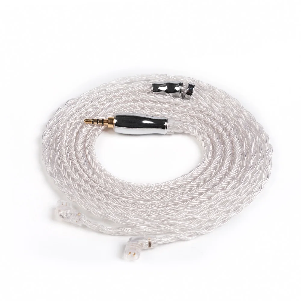 Yinyoo 16 серебряных сердечника кабеля 2,5/3,5/4,4 мм обновления кабеля с MMCX/2pin/QDC разъем C12 ZSN ZS10PRO AS10 ZSX BLON BL03 TFZ QDC - Color: QDC 2.5mm