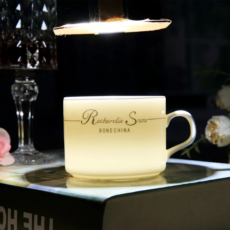 Из европейской керамики, кофейная чашка и блюдце, набор, послеобеденный чай, костяного фарфора, стеклянная Бытовая чашка для воды капучино латте, эспрессо