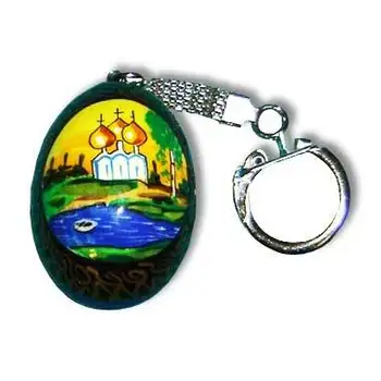 

Easter egg wooden church