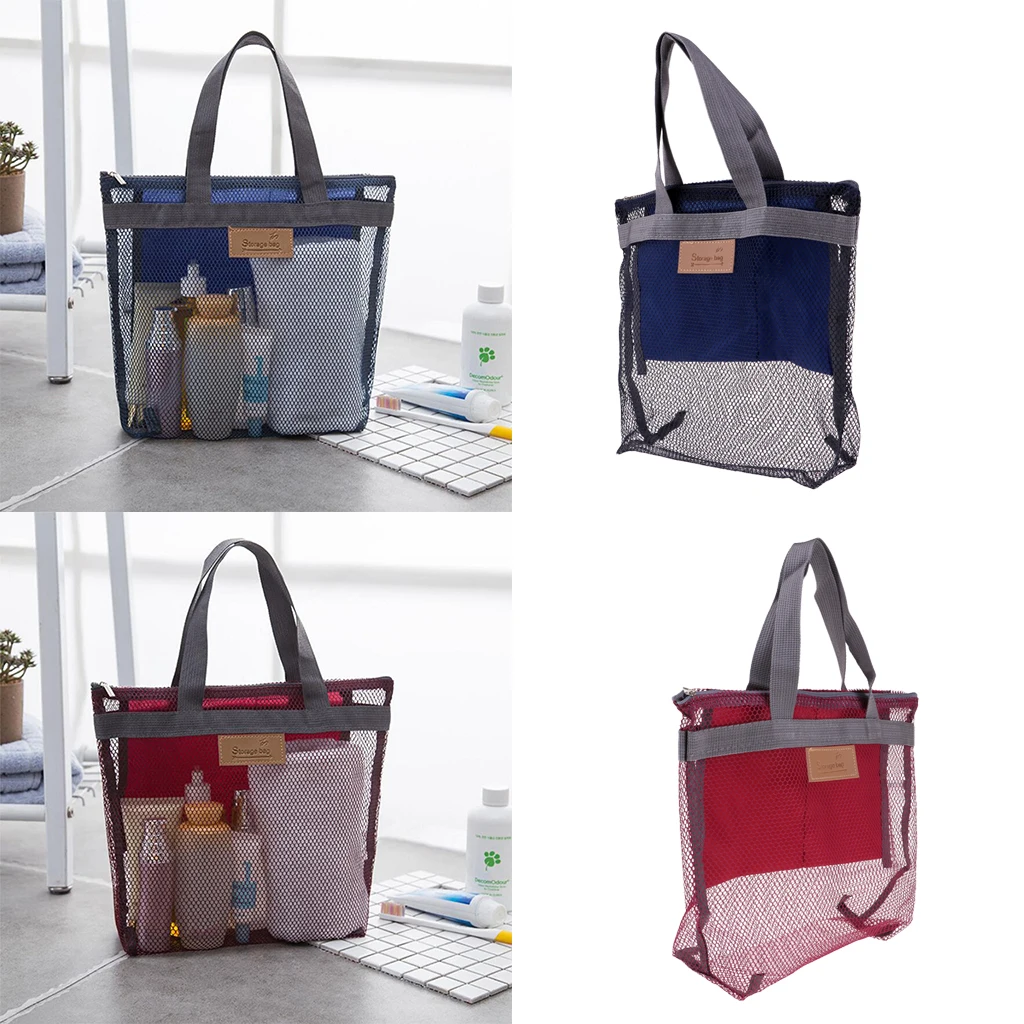 2 Pieces Mesh Shower Caddy Portable Toiletry Tote Gym Bag for College Dorm Bathroom