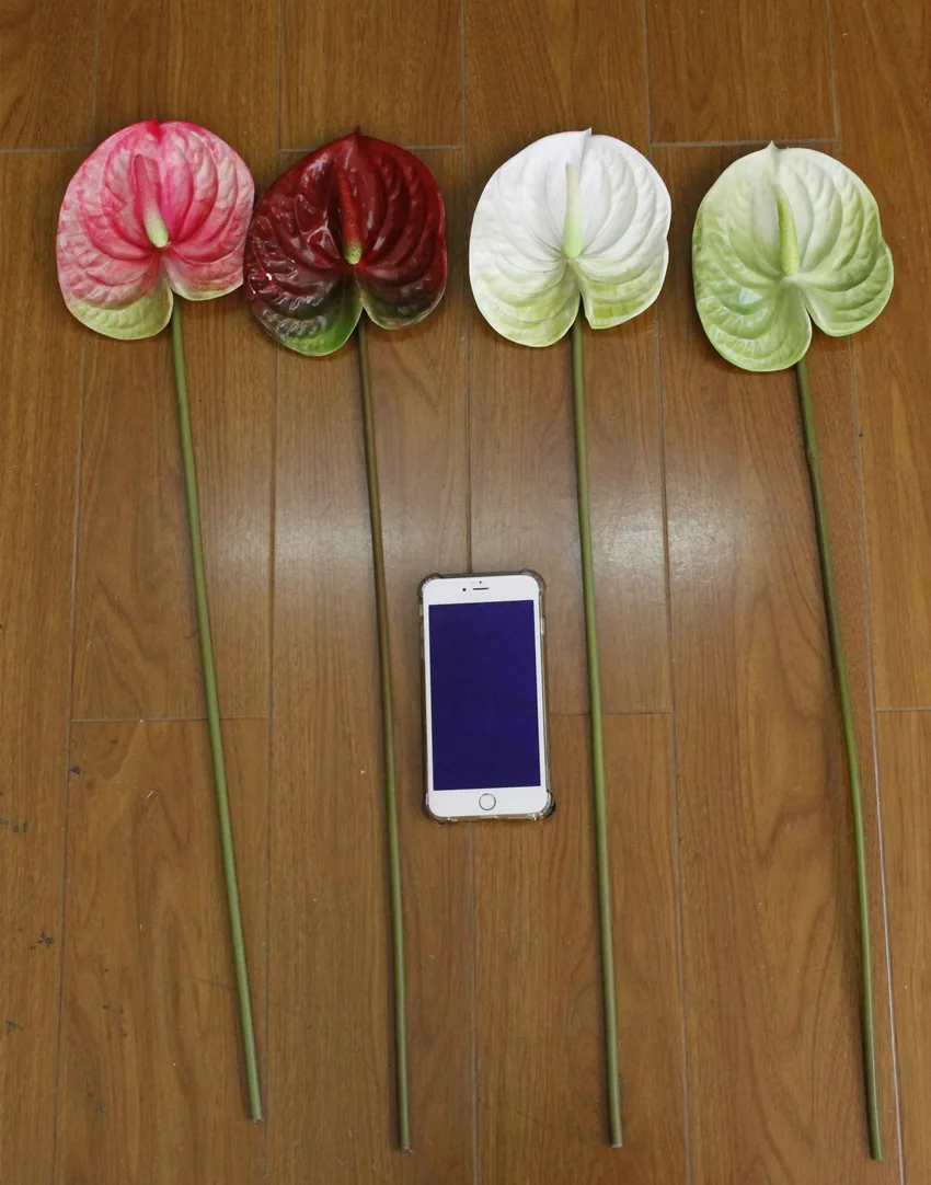 3D Printing Anthurium branch Artificial flowers for Home wedding table decoration Plastic fake plants fleur artificielle