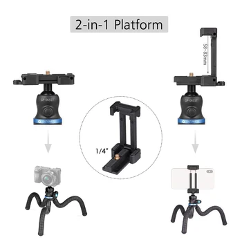 

mini tripod for phone camera Flexible Desktop Octopus Tripod Stand 2-in-1 Platform Design for Smartphone Digital Camera stand
