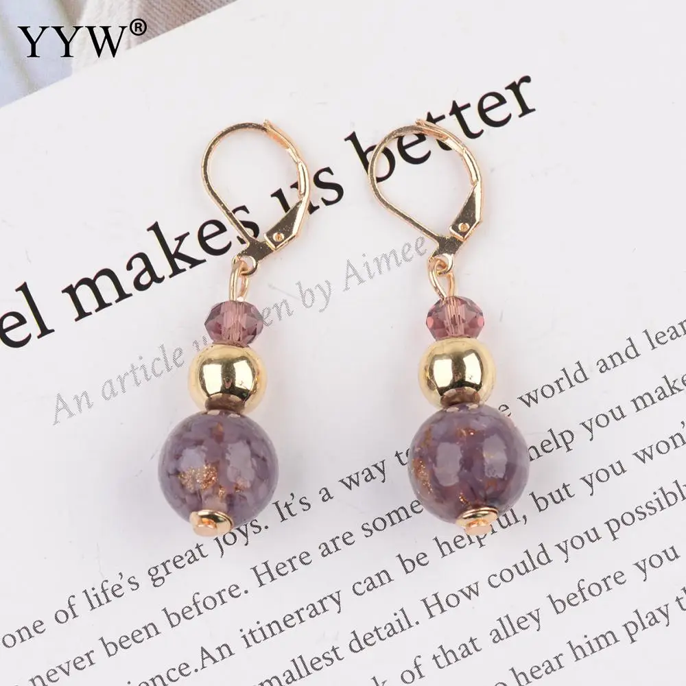 Pendientes Women'S Earrings Aretes Huggie Hoop Drop Earring Fashion Jewelry Anel Glass Lampwork Beads Oorbellen Orecchini 43mm