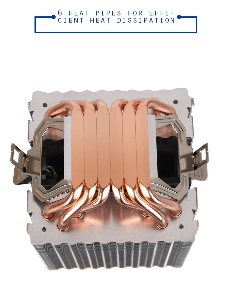 6 тепловые трубки RGB Процессор кулер бесшумный PWM 4PIN 130W TDP для Intel 1150 1155 1156 1366 2011 X79 X99