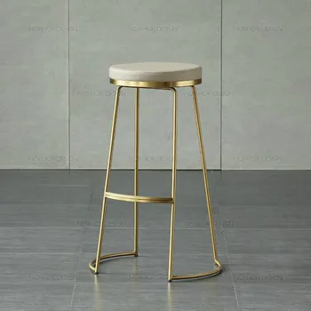 

Nordic style bar stools bar chair creative coffee chair gold high stool simple dining chair wrought iron