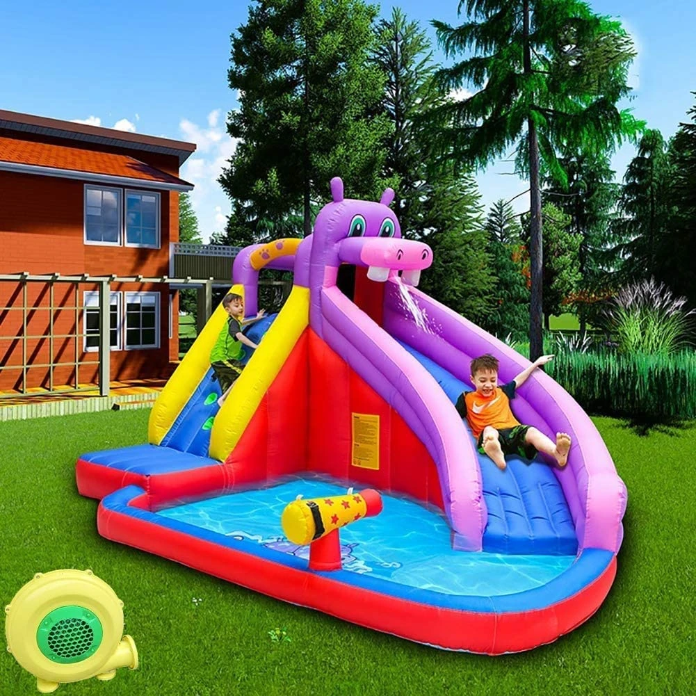 Tobogán de de hipopótamo de alta calidad para niños, castillo hinchable para saltar, piscina de inflables| - AliExpress