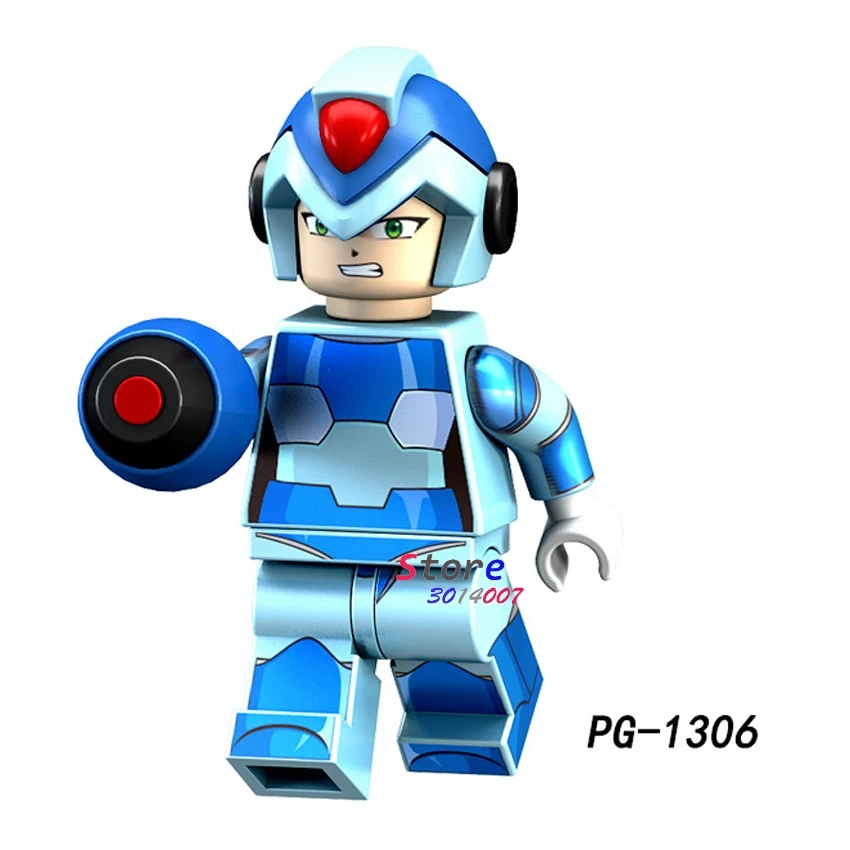 50 шт. мультфильм фильм ТВ Супер Герои Мега человек Yuanzu Rockman Ax Светильник Горячий ведро Метеор строительный блок для детей игрушка - Цвет: PG1306