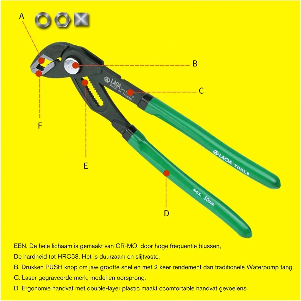 LAOA плоскогубцы для водяного насоса, водопроводчик, труба, универсальный гаечный ключ, водопроводный захват, комбинированные плоскогубцы, ручные инструменты сантехника