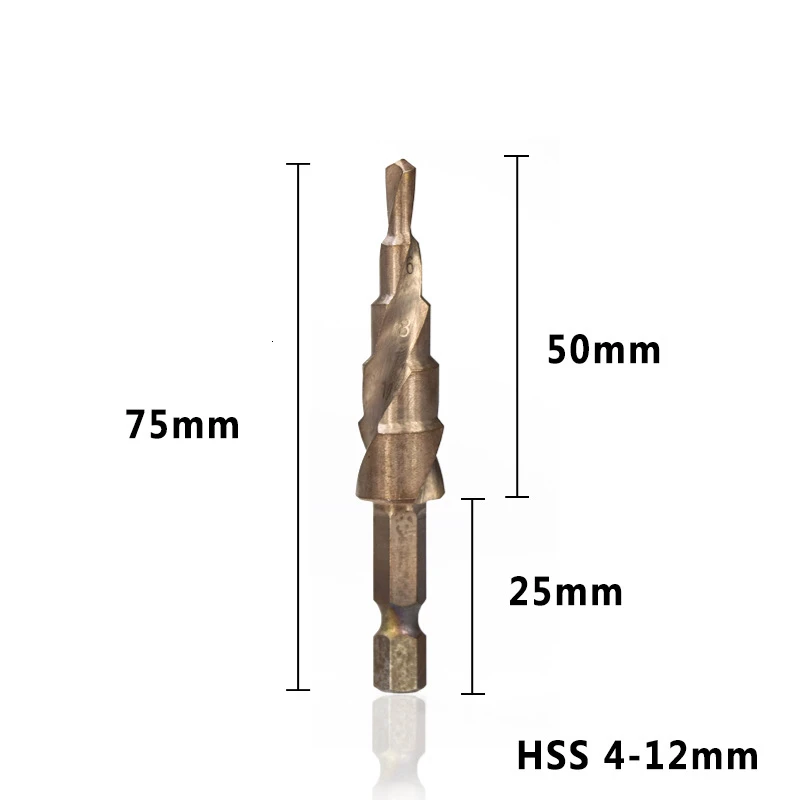 PEGASI HSS ступенчатое сверло набор высокоскоростных стальных конусов с шестигранным хвостовиком ступенчатые сверла инструмент для резки отверстий для металла из нержавеющей стали