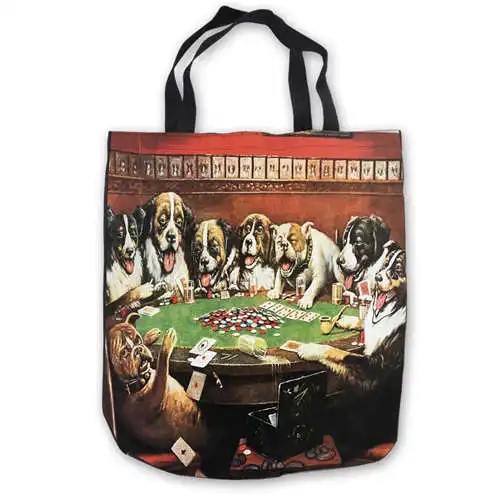 

Custom Canvas dogs-playing-poker (1) ToteBags Hand Bags Shopping Bag Casual Beach HandBags Foldable 180911-04-5