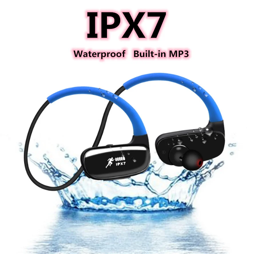 Водонепроницаемые спортивные наушники Sptuo IPX7 для бега Hi-Fi Mp3 Bluetooth беспроводная