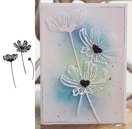 

Metal Cutting Dies Stencils Three small flowers Metal Cutting Dies Stencils Bubble Circle for DIY Scrapbooking Paper Cards