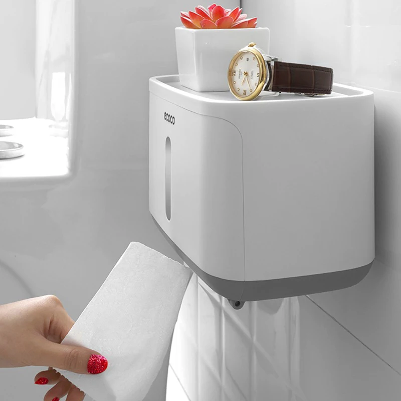 ECOCO Paper Towel Tissue Box Dispenser Wall Mounted Storage Rack Paper Towel Holder Bathroom Organizer Accessories toilet paper holder,tissue dispenser,paper towel rack