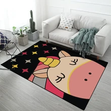 Милые дизайнерские большие ковры для детской комнаты с единорогом, декорированные татами, коврики для спальни, дома, гостиной, детские коврики для игр