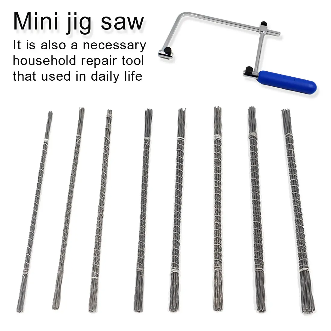

4" Multifunction Fretsaw Hand Coping Saw Jig Saw Frame Hobby Woodworking Tools with 6pcs Spiral Blades