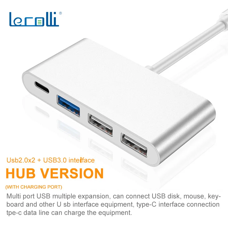 

Ultra-Thin Mini Fast Charging Hub Gold Silver USB3.1type-C To Usb USB2.0USB3.0 Hub Type-C Hub Hub Usb Hub4 Port Output