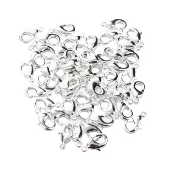 

50 SP Lobster Clasps For Chain Bracelet 10x5mm