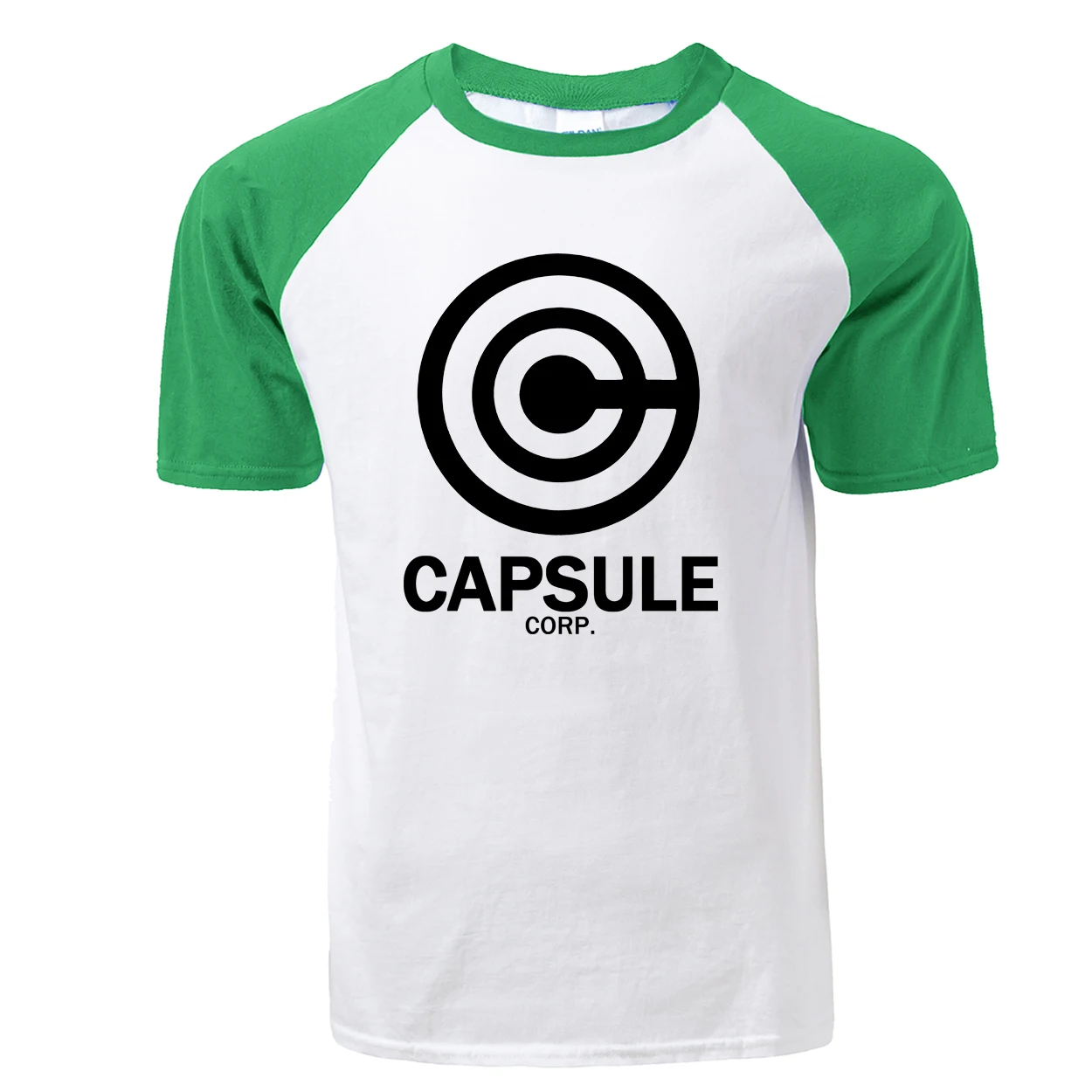 В стиле аниме «Драконий жемчуг зет чехол Capsule Corp. Футболка новые летние короткий рукав реглан футболки Повседневное хлопок Для мужчин футболка для любителей аниме - Цвет: Green White 1