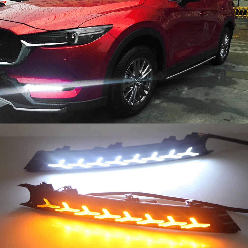 Автомобильная проблесковая 1 набор 12V светодиодный DRL Дневной светильник с желтым